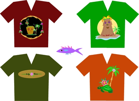 Mix of Tropical Shirtsのイラスト素材