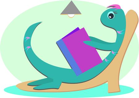 Book Lounge Lizardのイラスト素材