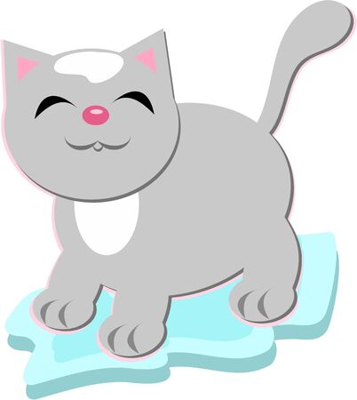 Gray Neko Catのイラスト素材