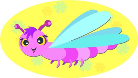 Cute Colorful Dragonflyのイラスト素材