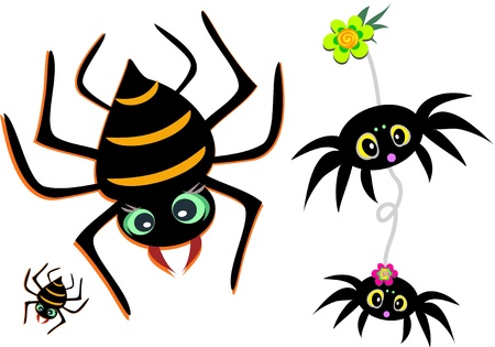 Mix of Spiders and a Flowerのイラスト素材
