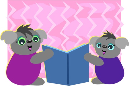 Koala Bears Promote Readingのイラスト素材