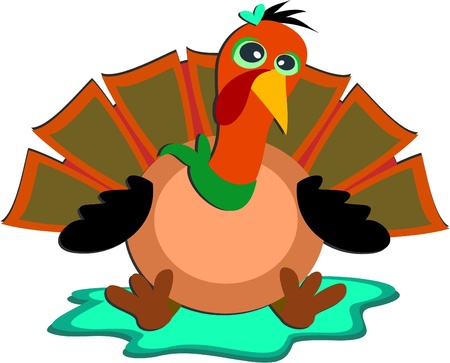 Turkey with Heartのイラスト素材