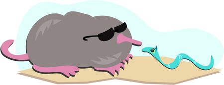 Mole and Blue Wormのイラスト素材