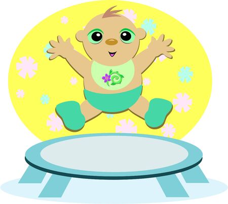 Baby Trampolineのイラスト素材