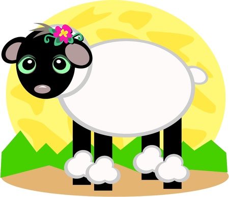 Black Sheep with White Woolのイラスト素材