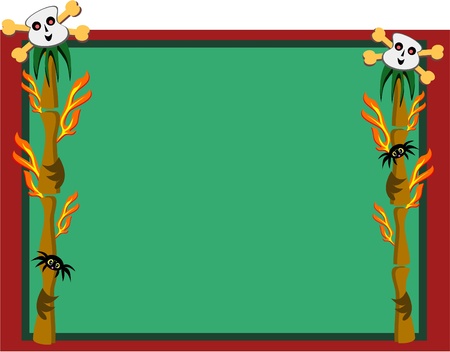 Frame of Skulls and Spidersのイラスト素材