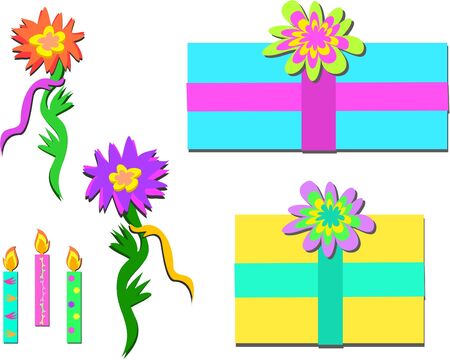 Mix of Birthday Itemsのイラスト素材