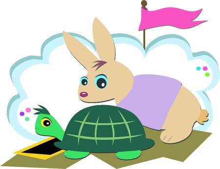 Turtle and Rabbit Raceのイラスト素材
