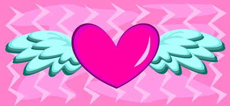 Heart with Double Wingsのイラスト素材