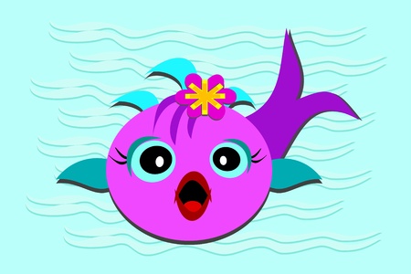 Fish Baby with Opened Mouthのイラスト素材