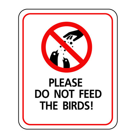 Warning sign: please do not feed the birds.のイラスト素材