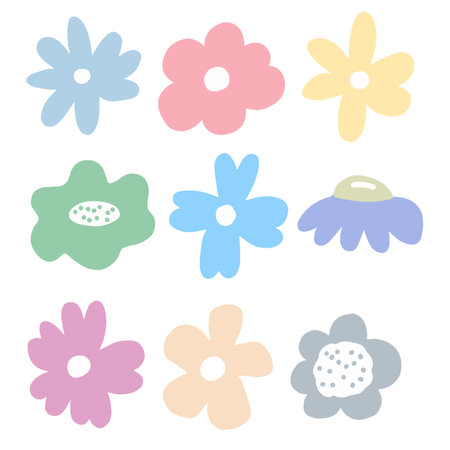 set of flower element design for templates.のイラスト素材
