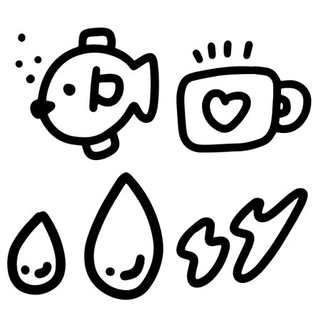cute doodles element design for templates.のイラスト素材