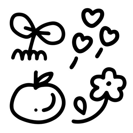 cute doodles element design for templates.のイラスト素材