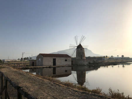 Marsala salt flats in southern italy Sicily, Trapani