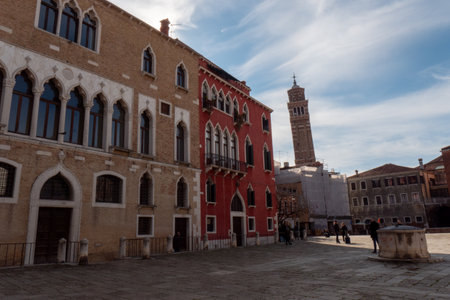 Campo Sant Angelo Peaceful Square in the Heart of Veniceの写真素材