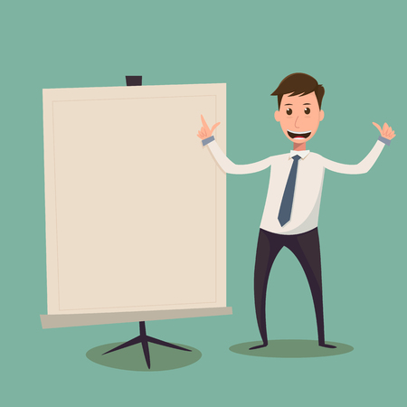 Businessman and Board. vector illustrationのイラスト素材