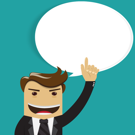 Business man thinking ,Hand pointing up - vector illustrationのイラスト素材