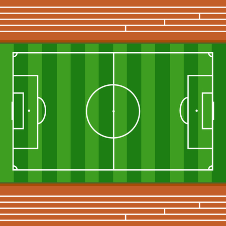 Football field with race track , Top view -vector illustrationのイラスト素材