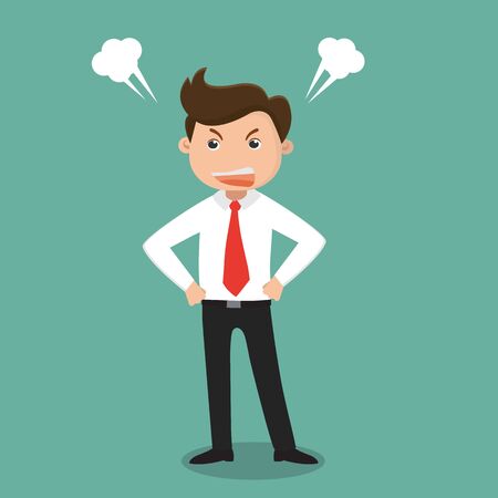 Angry businessman ,Concept business illustration. Vector.	のイラスト素材