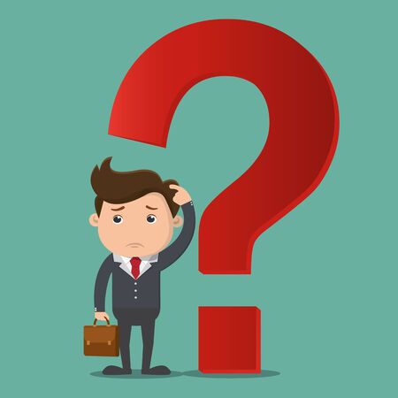 Businessman thinking with question mark.Vector illustration.	
のイラスト素材