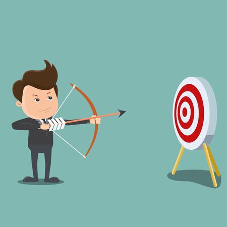 Businessman shooting arrow , Business concept - vector illustration	のイラスト素材