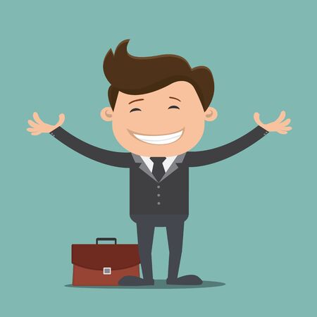 Happy businessman. vector illustrationのイラスト素材
