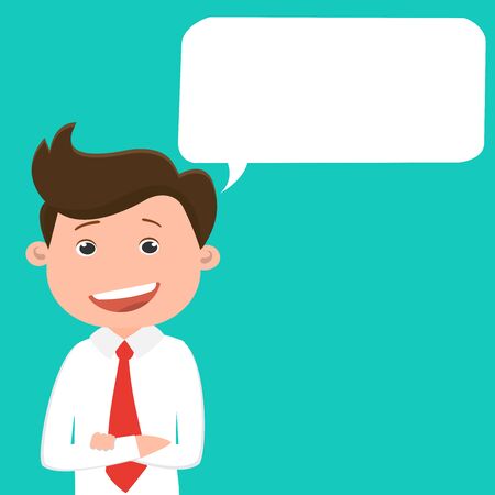 Business man with speech bubble.Vector illustration.	のイラスト素材