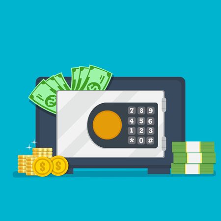 Safe box with money.Business Deposit.Vector illustration.	のイラスト素材