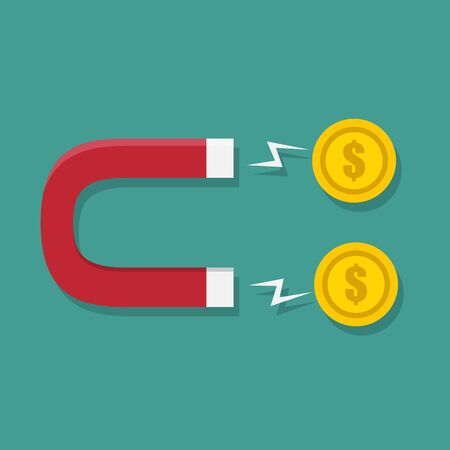 Magnet money - vector illustration	のイラスト素材