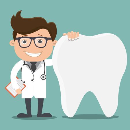Doctor and teeth , Dentist concept - vector illustrationのイラスト素材
