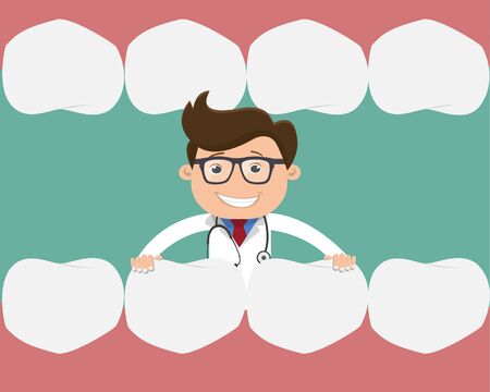 Doctor with tooth health concept -Vector illustration.	のイラスト素材