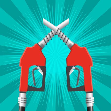 Two Fuel pump , Petrol station. Vector illustration.	のイラスト素材