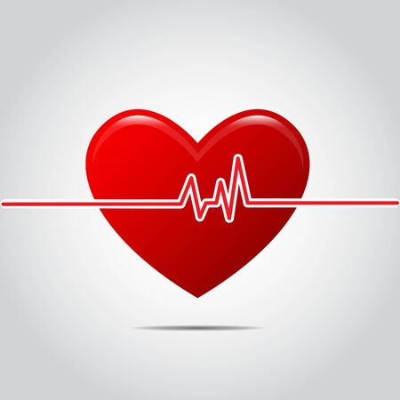 Heart cardiogram - vector illustration	のイラスト素材