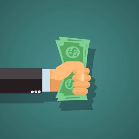 Money in hand  - vector illustrationのイラスト素材