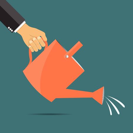 Hand holding a watering can ,Business concept- vector illustration
のイラスト素材