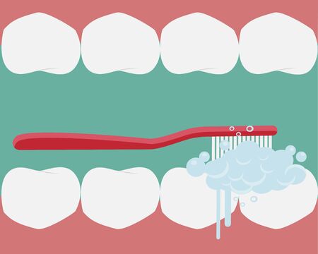 Teeth cleaning. Vector illustration.	のイラスト素材