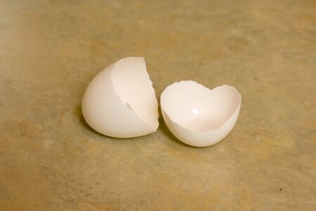 Empty eggs shell cracked open for cooking