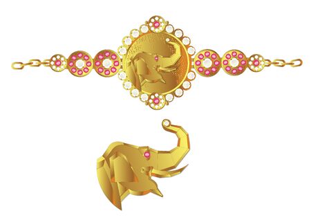 graphic vector of product design of elephant braceletelephant braceletのイラスト素材