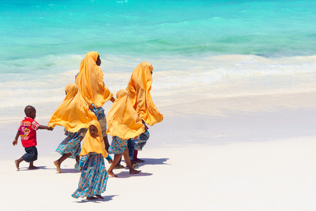 Kids going to school in Zanzibarのeditorial素材