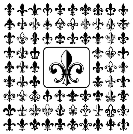 Set of Fleurs-de-lis icons. のイラスト素材