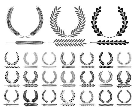 Set of Wreaths and branches.のイラスト素材