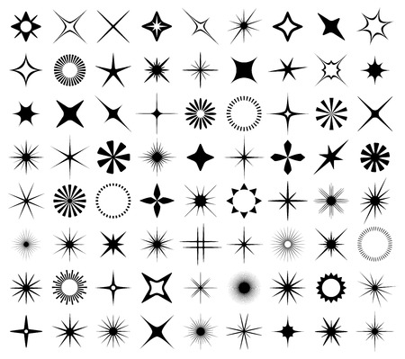 Sparkles and starbursts symbols.のイラスト素材