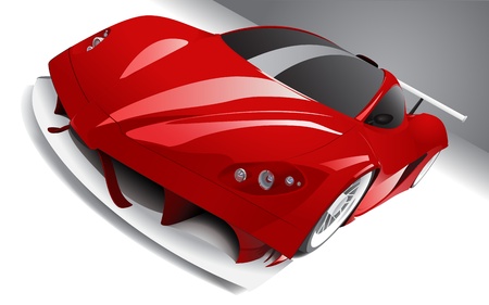 fast racing red car, layered, fully editableのイラスト素材