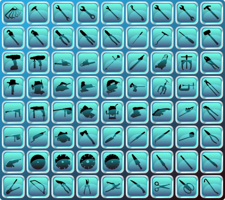 72 tool outline icon set, fully editable vectorのイラスト素材