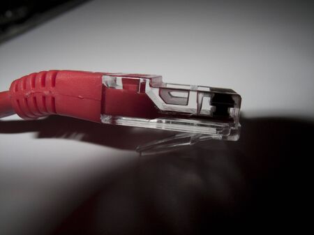 Network/Computing - Red Cat5 Cableの写真素材