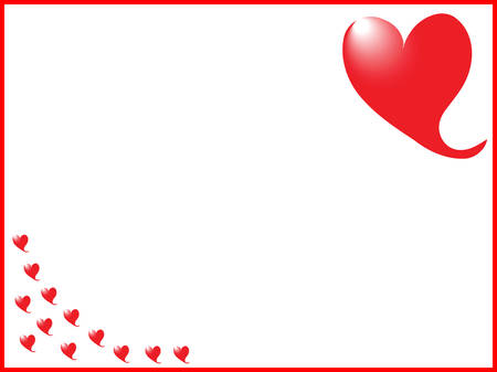 a border of romantic red heartsのイラスト素材