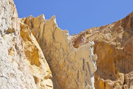 Multi-coloured sand cliffs at ALum Bay, Isle of Wight