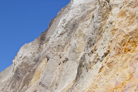 the multi-coloured sand cliffs at Alum Bay, Isle of Wightの写真素材
